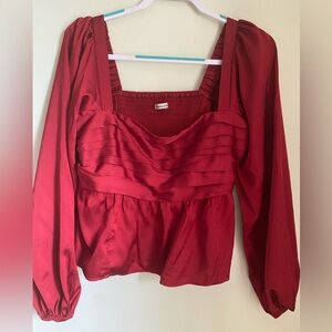 Abercrombie & Fitch Emerson Peplum Top in Satin